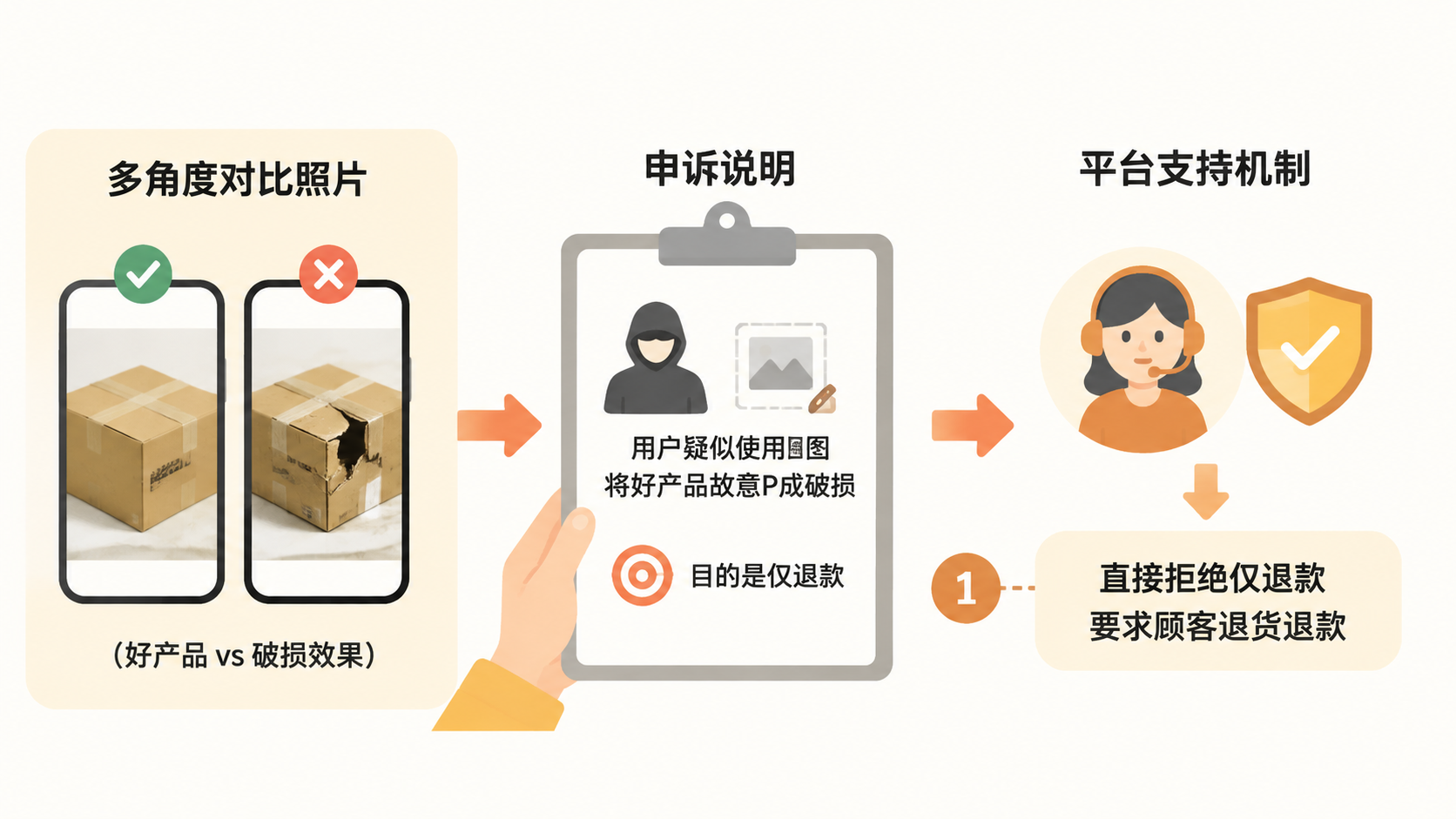 跨境电商卖家如何应对白嫖党用生成图片申请仅退款? 文章内容信息图 2