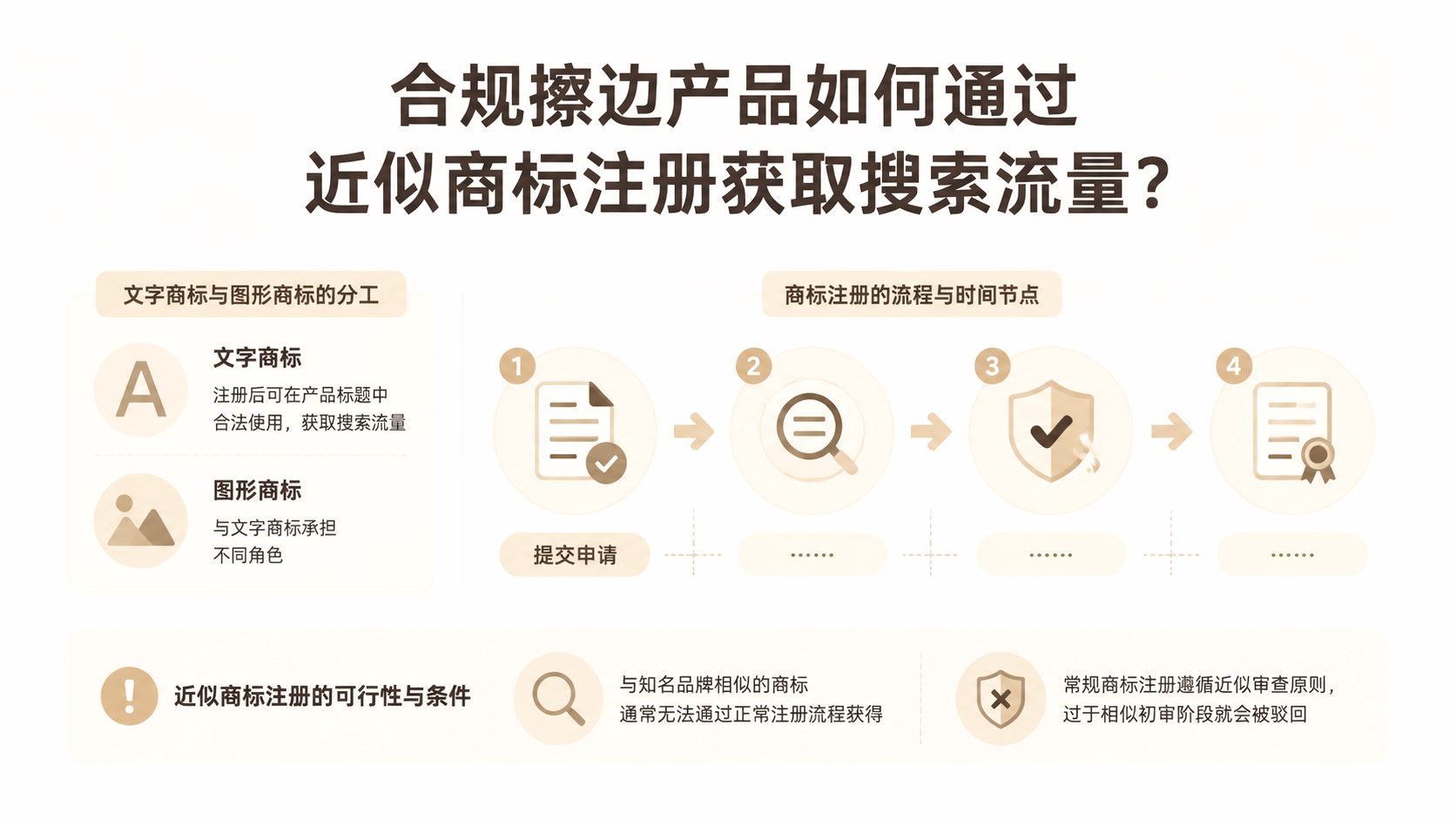 合规擦边产品如何通过近似商标注册获取搜索流量? 文章主题框架图