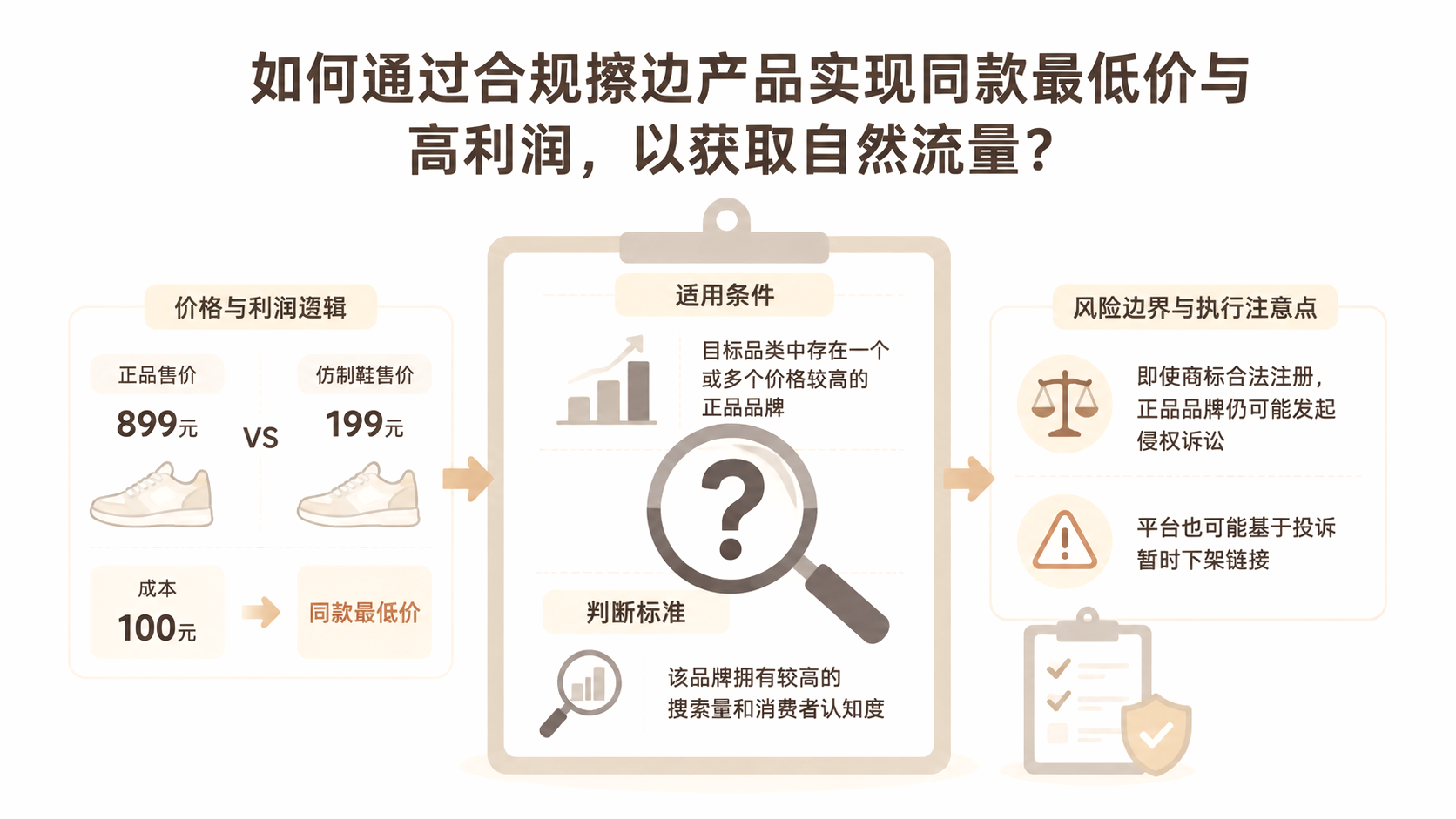 如何通过合规擦边产品实现同款最低价与高利润,以获取自然流量? 文章主题框架图
