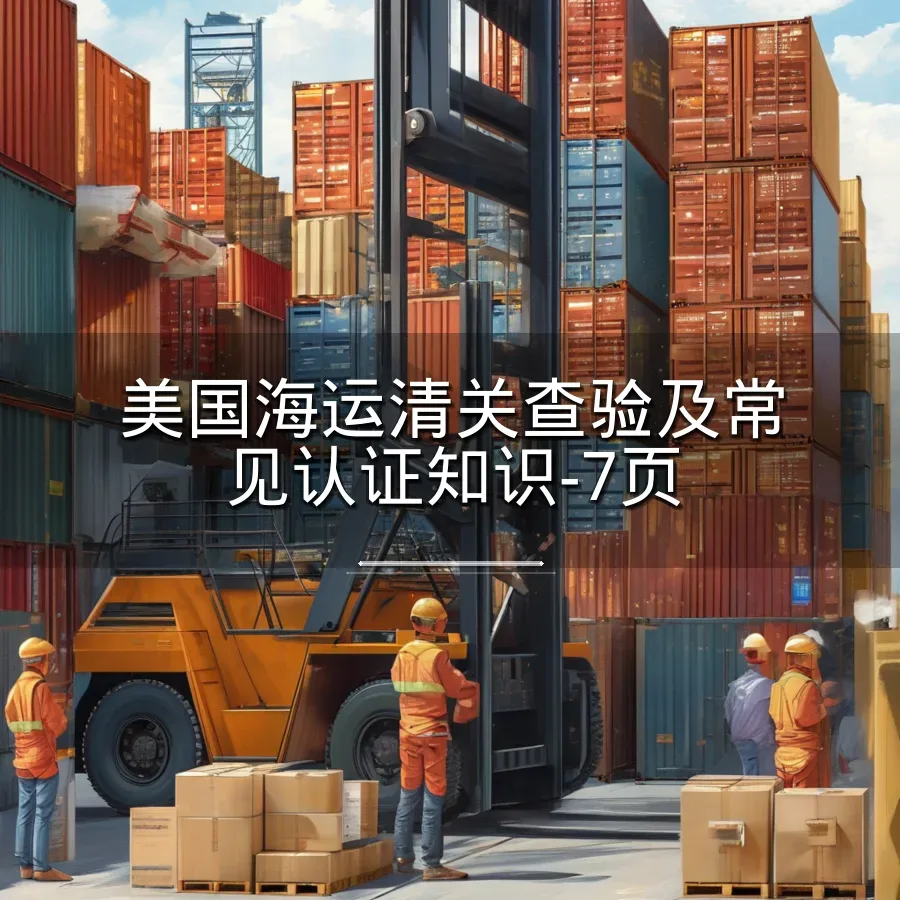 美国海运清关查验及常见认证知识-7页-文章封面图