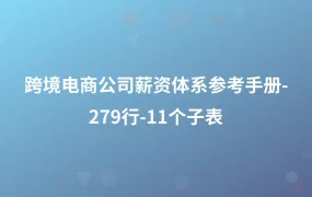 跨境电商公司薪资体系参考手册-279行-11个子表