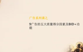 提高广告质量得分的五大关键因素及BID+功能详解-9页