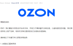 政策规则｜🔴高危！Ozon要求严格遵守欧美出口法规 2024年6月18日生效