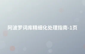 阿波罗词库精细化处理指南-1页