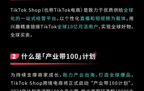 官方资讯｜TikTok Shop启动产业带100计划 2024年打造超10000个全球爆品