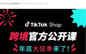 运营指导｜TikTok Shop年末大促官方课：品牌出海全攻略与直播方法论