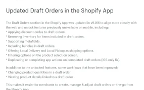 服务动态｜Shopify App草稿订单功能更新 新增7项移动端功能
