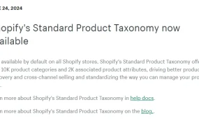 服务动态｜Shopify推出标准产品分类法 集成【10000+】类别助力跨渠道销售