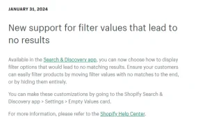 服务动态｜Shopify搜索功能升级：空筛选条件值可隐藏或移动到底部 提升客户体验