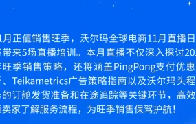 运营指导｜沃尔玛11月旺季直播日历 5场培训助力备战黑五网一