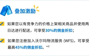 福利信息｜沃尔玛旺季激励最高【75%】佣金折扣 多渠道配送解决方案上线