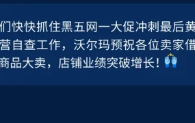 官方活动｜沃尔玛旺季直通车更新 黑五网一冲刺工具包上线 11月22日第二阶段开启