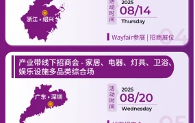 官方活动｜Wayfair 8月活动日历发布 含【20场】招商活动与培训