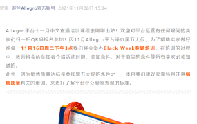运营指导｜Allegro黑五大促专题培训11月16日开讲 销售质量达标是关键参与条件