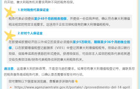 政策规则｜🔴高危！意大利税局保证金新政 未达标将停用税号 2025年4月生效