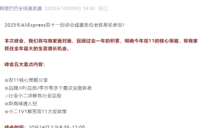官方活动|速卖通双11启动会报名 10月14日深圳峰会揭秘全年最大增长机会