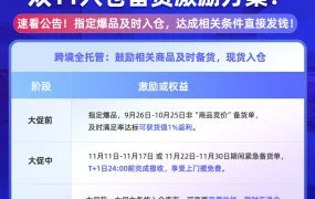 福利信息｜速卖通全托管双11备货激励 返利【1%】+揽收费减免+4项保障权益