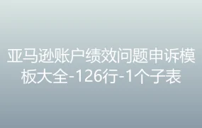 亚马逊账户绩效问题申诉模板大全-126行-1个子表