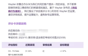 政策规则｜🔴高危！Wayfair供应商评分卡红标将致账号关停 12月1日生效