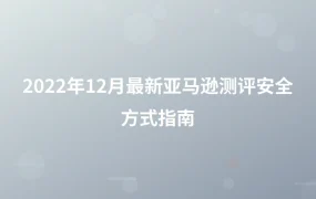 2022年12月最新亚马逊测评安全方式指南-1页