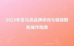 2023年亚马逊品牌修改与链接翻新操作指南-1页