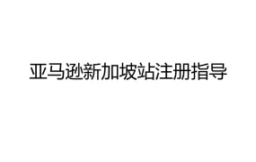 亚马逊新加坡站2021年新店铺注册流程指南-9页