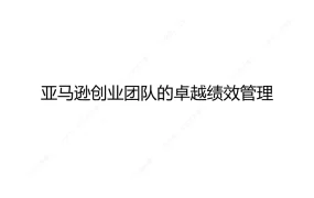 亚马逊创业团队的卓越绩效管理指南-23页