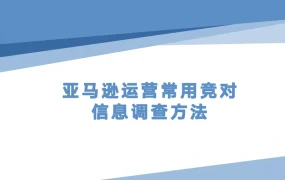 亚马逊卖家竞品调查与供应链分析全流程指南-14页