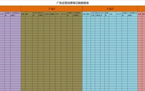 亚马逊广告运营效果每日数据报表-34行-1个子表