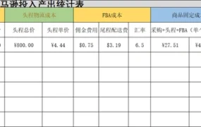 亚马逊产品运营投入产出统计表-9行-1个子表