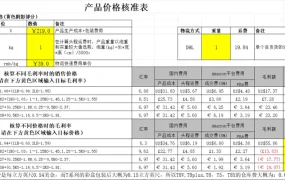 亚马逊产品成本毛利率价格自动化核算表-19行-1个子表