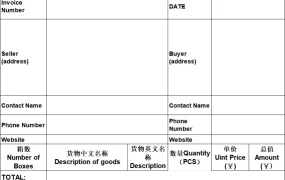 亚马逊商业发票模板（英文版）-9行-1个子表
