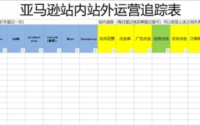 亚马逊站内站外运营追踪表-16行-1个子表