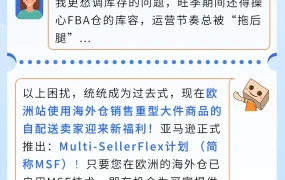 服务动态｜亚马逊欧洲站推出Multi-Seller Flex计划 海外仓重型大件商品可获Prime标识