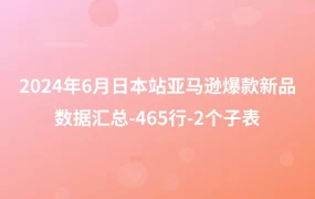 2024年6月日本站亚马逊爆款新品数据汇总-465行-2个子表