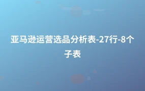 亚马逊运营选品分析表-27行-8个子表