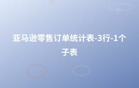 亚马逊零售订单统计表-3行-1个子表