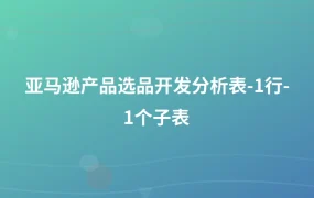 亚马逊产品选品开发分析表-1行-1个子表