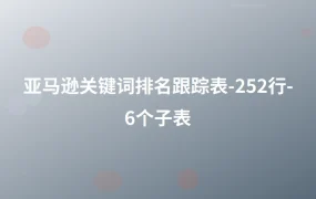亚马逊关键词排名跟踪表-252行-6个子表