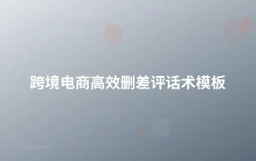 跨境电商高效删差评话术模板-1页