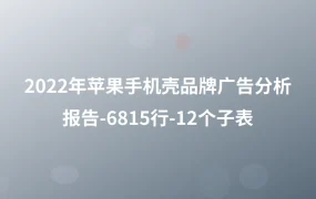 2022年苹果手机壳品牌广告分析报告-6815行-12个子表