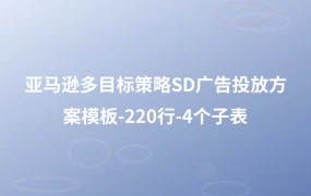 亚马逊多目标策略SD广告投放方案模板-220行-4个子表