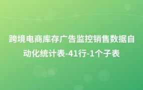 跨境电商库存广告监控销售数据自动化统计表-41行-1个子表