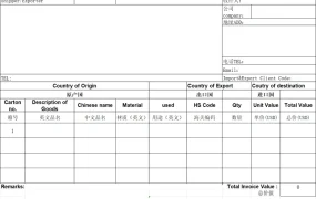 跨境电商国际快递发票模板-28行-1个子表