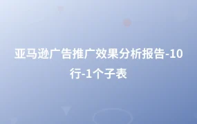 亚马逊广告推广效果分析报告-10行-1个子表