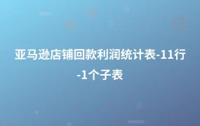 亚马逊店铺回款利润统计表-11行-1个子表