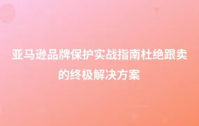 亚马逊品牌保护实战指南：杜绝跟卖的终极解决方案-1页