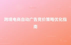 跨境电商自动广告竞价策略优化指南-1页