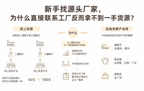 新手找源头厂家,为什么直接联系工厂反而拿不到一手货源?