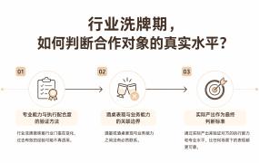 行业洗牌期,如何判断合作对象的真实水平?